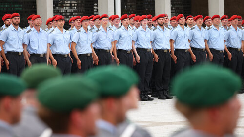 Junge Rekruten beim Gelöbnis: Bis 2035 will die Bundeswehr auf 460.000 Soldaten und Reservisten wachsen