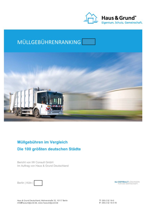 Müllgebührenranking 2026: Müllgebühren im Vergleich der 100 größten deutschen Städte