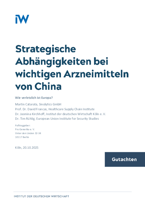 Strategische Abhängigkeiten bei wichtigen Arzneimitteln von China