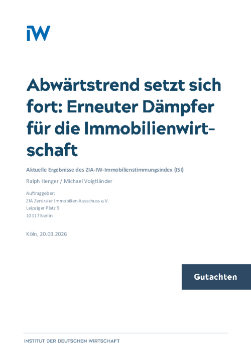 Abwärtstrend setzt sich fort: Erneuter Dämpfer für die Immobilienwirtschaft