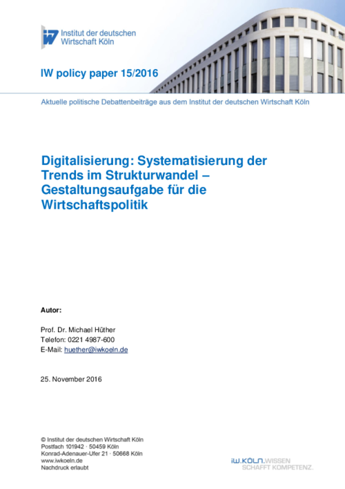 Gestaltungsaufgabe für die Wirtschaftspolitik