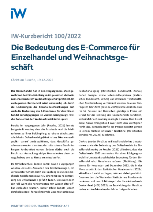 Die Bedeutung des E-Commerce für Einzelhandel und Weihnachtsgeschäft