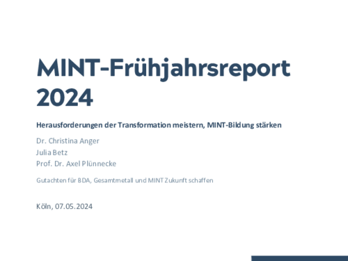Herausforderungen der Transformation meistern, MINT-Bildung stärken