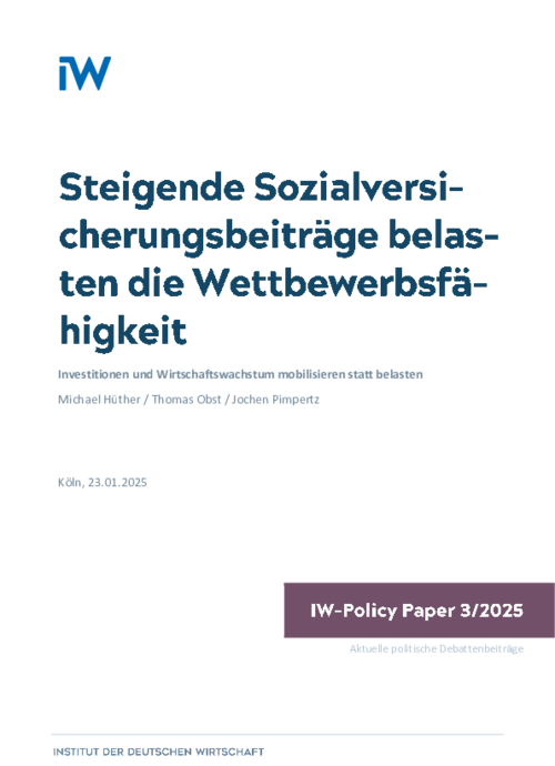 Steigende Sozialversicherungsbeiträge belasten die Wettbewerbsfähigkeit