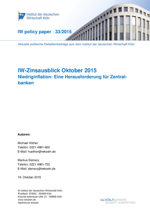 IW-Zinsausblick Oktober 2015