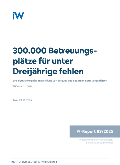300.000 Betreuungsplätze für unter Dreijährige fehlen