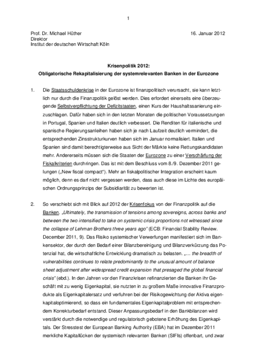 Krisenpolitik 2012