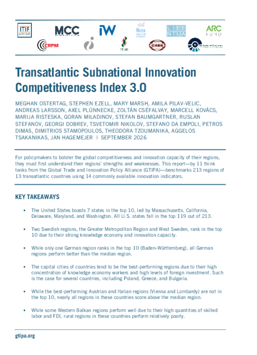 Transatlantic Subnational Innovation Competitiveness Index 3.0