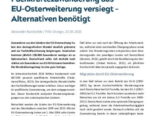 Fachkräftezuwanderung aus EU-Osterweiterung versiegt – Alternativen benötigt