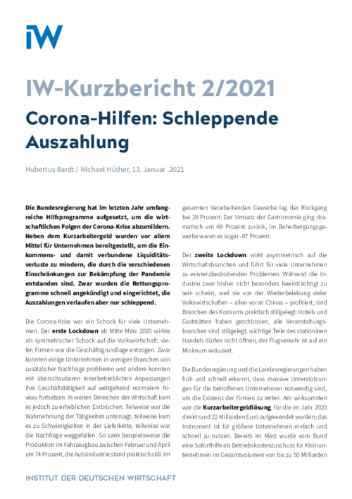Schleppende Auszahlung
