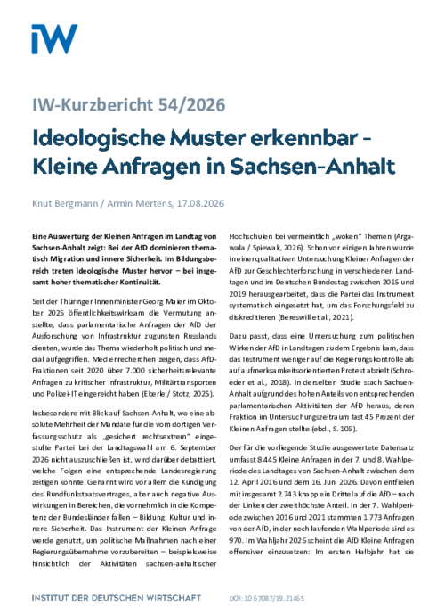 Ideologische Muster erkennbar – Kleine Anfragen in Sachsen-Anhalt