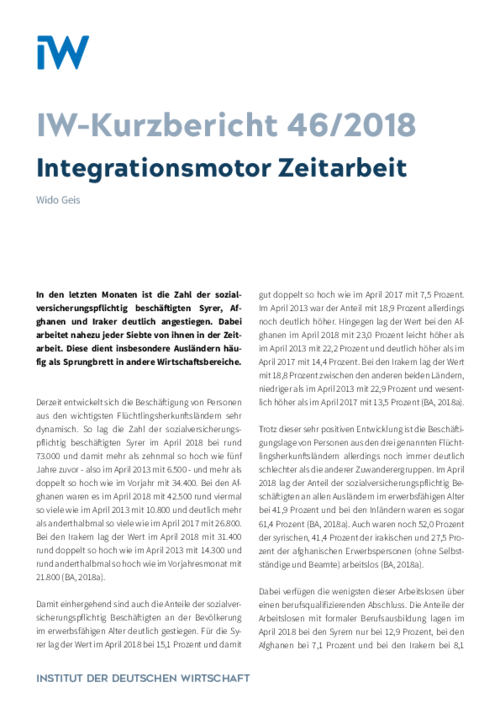 Integrationsmotor Zeitarbeit