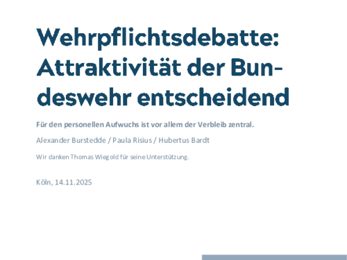Für den personellen Aufwuchs ist vor allem der Verbleib zentral.
