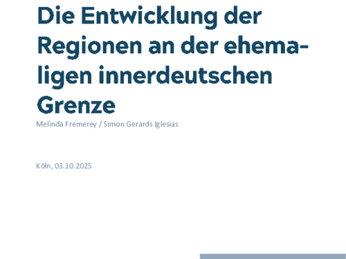 Die Entwicklung der Regionen an der ehemaligen innerdeutschen Grenze