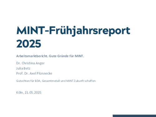Arbeitsmarktbericht – Gute Gründe für MINT