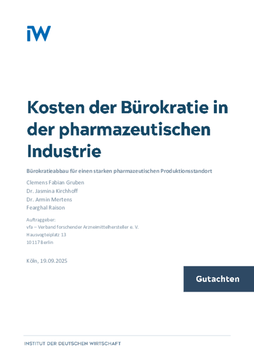 Kosten der Bürokratie in der pharmazeutischen Industrie: Bürokratieabbau für einen starken pharmazeutischen Produktionsstandort