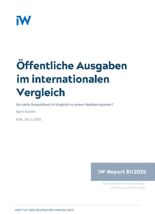 Öffentliche Ausgaben im internationalen Vergleich: Wo steht Deutschland im Vergleich zu seinen Nachbarregionen?