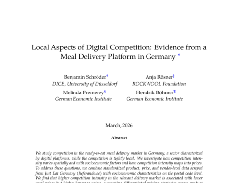 Local Aspects of Digital Competition: Evidence from a Meal Delivery Platform in Germany