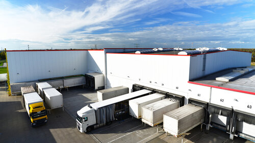 logistics and goods storage - loading and unloading of goods for transport by truck