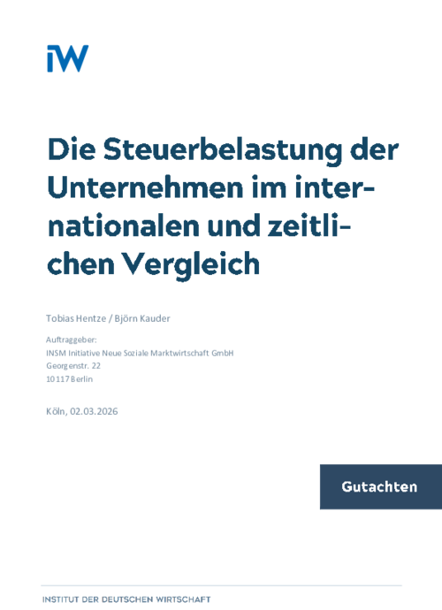 Die Steuerbelastung der Unternehmen im internationalen und zeitlichen Vergleich