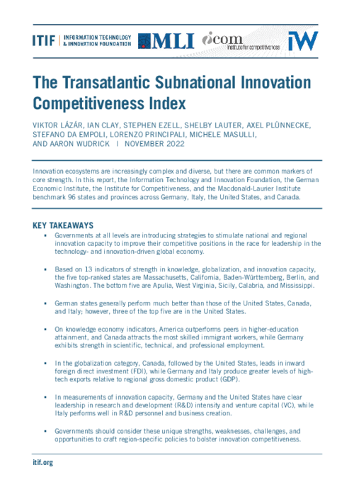 The Transatlantic Subnational Innovation Competitiveness Index