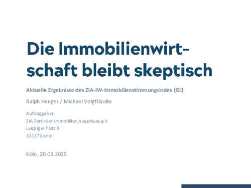 Die Immobilienwirtschaft bleibt skeptisch