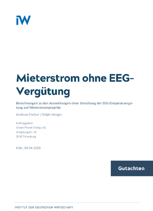 Mieterstrom ohne EEG-Vergütung