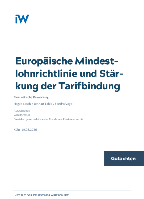 Europäische Mindestlohnrichtlinie und Stärkung der Tarifbindung